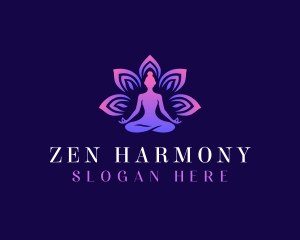 Lotus Yoga Zen logo design