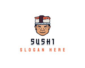 Sushi Sashimi Man logo design