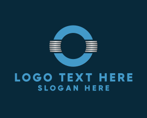 Computing - Blue Metallic Letter O logo design