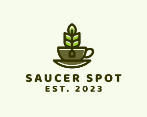 Saucer - Organic Tea Cup logo design