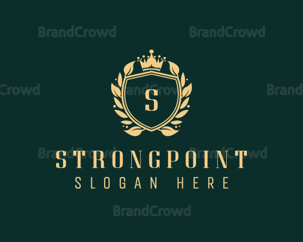 Crown Shield Wreath Crest Logo