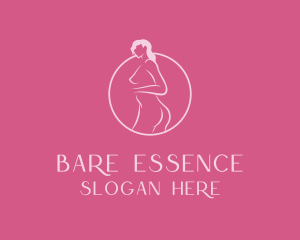 Pink Sexy Nude Woman logo design