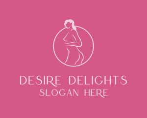 Pink Sexy Nude Woman logo design