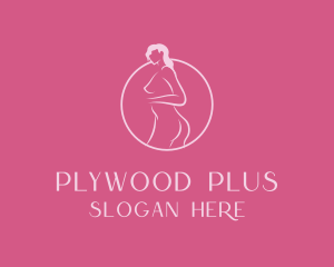 Pink Sexy Nude Woman logo design