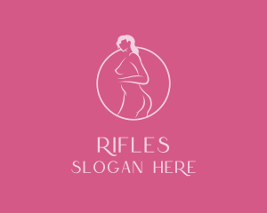 Aesthetic - Pink Sexy Nude Woman logo design