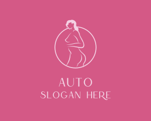 Naked - Pink Sexy Nude Woman logo design