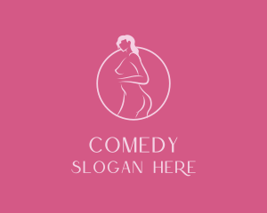 Cosmetics - Pink Sexy Nude Woman logo design
