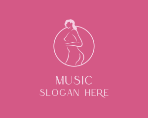 Curves - Pink Sexy Nude Woman logo design