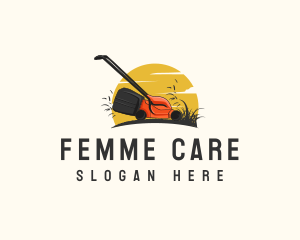 Sunset Lawn Care Gardening logo design