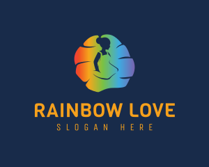 Rainbow Woman Dress logo design