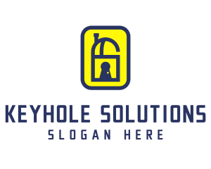 Keyhole - House Padlock Keyhole logo design