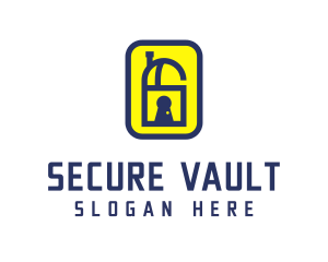 Encrypted - House Padlock Keyhole logo design