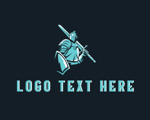 Online Gaming - Medieval Knight Soldier logo design