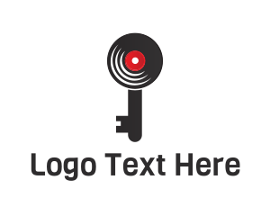 Locksmith - Vinyl Record Key logo design