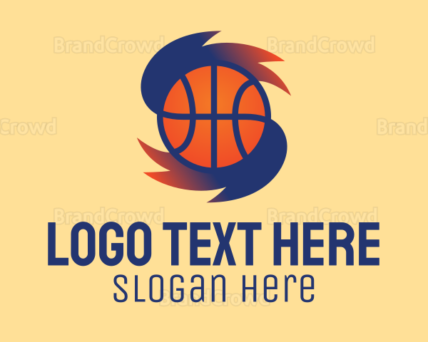 Gradient Basketball Hurricane Logo