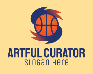 Gradient Basketball Hurricane  logo design