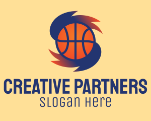 Gradient Basketball Hurricane  logo design