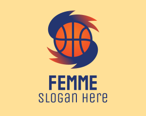 Gradient Basketball Hurricane  logo design