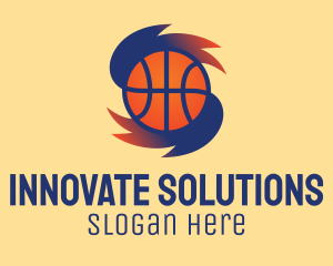 Sports Network - Gradient Basketball Hurricane logo design