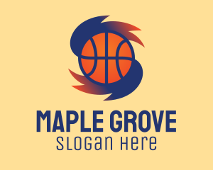 Gradient Basketball Hurricane  logo design