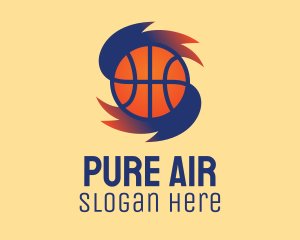 Gradient Basketball Hurricane  logo design