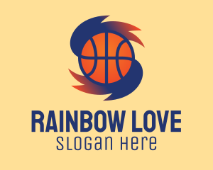 Gradient Basketball Hurricane  logo design