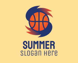 Gradient Basketball Hurricane  logo design