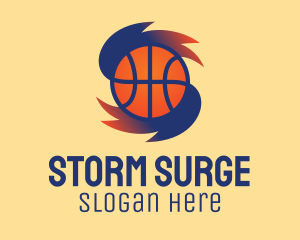 Gradient Basketball Hurricane  logo design