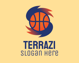 Gradient Basketball Hurricane  logo design