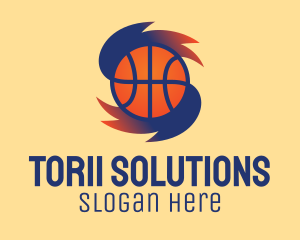 Gradient Basketball Hurricane  logo design