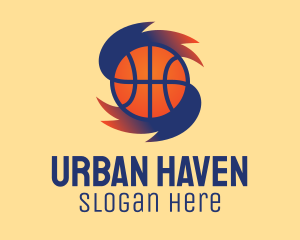 Gradient Basketball Hurricane  logo design