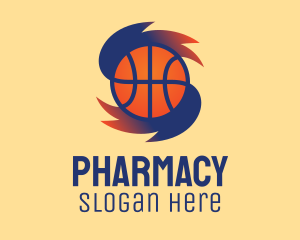 Gradient Basketball Hurricane  logo design