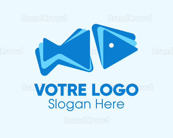 Blue Geometric Fish Logo