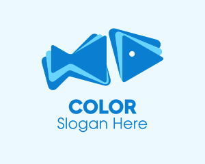 Blue Geometric Fish Logo