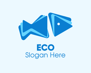 Blue Geometric Fish Logo