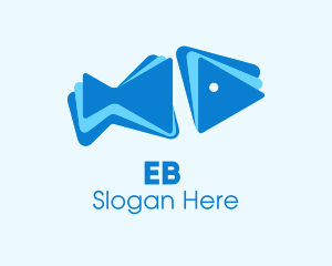 Fish - Blue Geometric Fish logo design