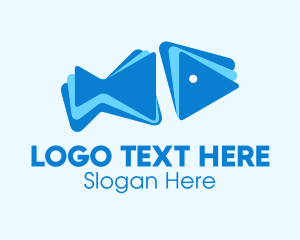 Ocean - Blue Geometric Fish logo design