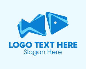 Blue Geometric Fish Logo