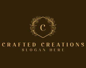 Organic Flower Wreath logo design