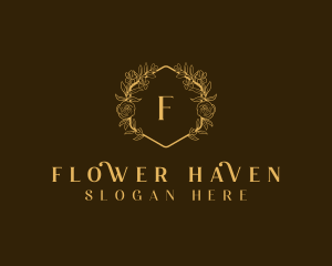 Organic Flower Wreath logo design