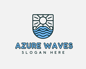 Travel Beach Waves logo design