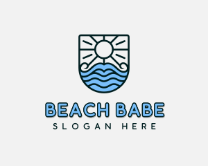 Travel Beach Waves logo design