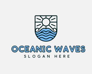 Travel Beach Waves logo design