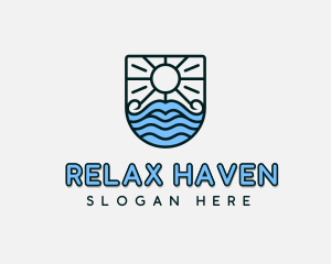 Travel Beach Waves logo design