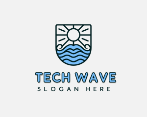 Travel Beach Waves logo design