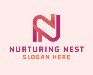 Modern Creative Gradient Letter N logo design