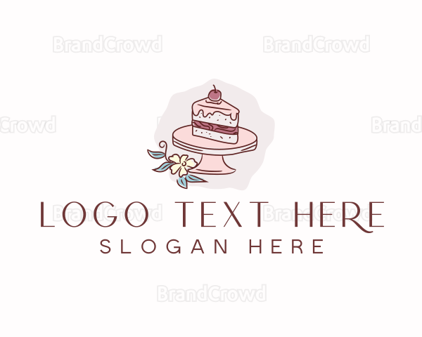 Cherry Cake Dessert Logo