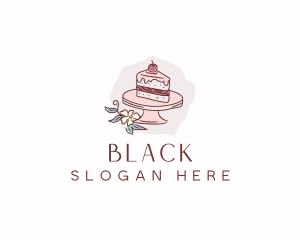 Cherry Cake Dessert Logo