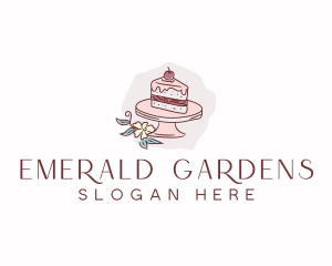 Cherry Cake Dessert Logo