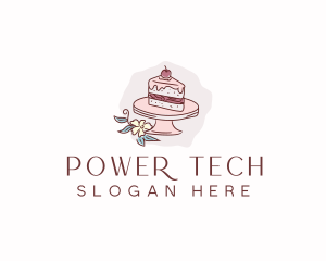 Cherry Cake Dessert Logo